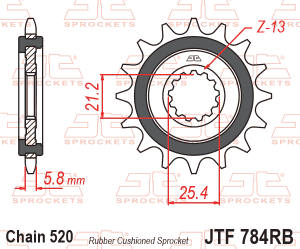 JT Sprockets - JT SPROCKETS (#JTF784) 520 Pitch Chromoly-Steel Front Sprocket - CF Moto - Image 2